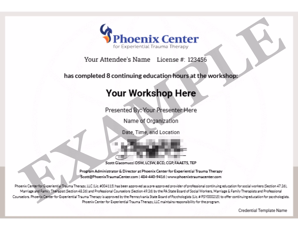 EXAMPLE Add CE Hours to your Event